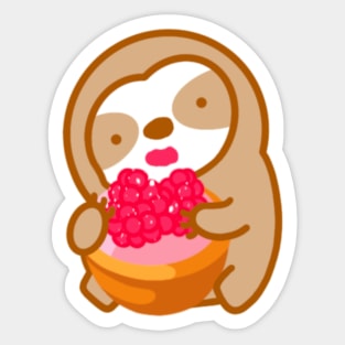 Cute Mini Raspberry Tart Sloth Sticker